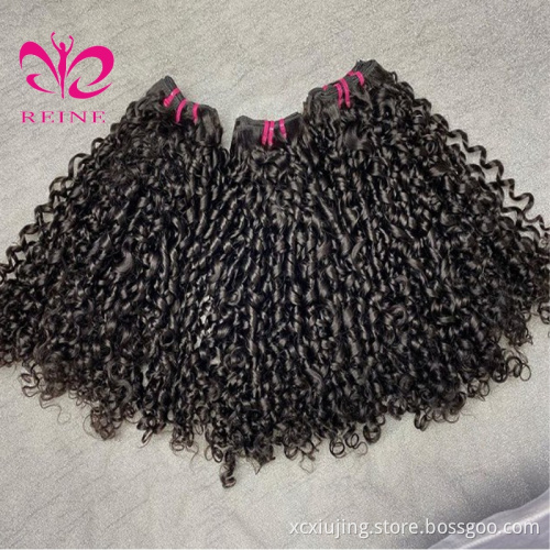 REINE  Hair 12A Grade Virgin Brazilian Cuticle Aligned Pixie Curl Double Drawn Hair Extensions Vietnam hair